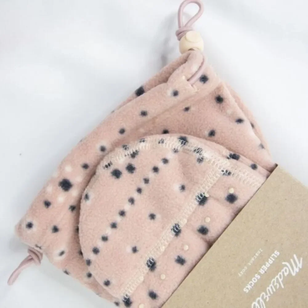Madewell pink fleece Slipper Socks (L-XL)‎